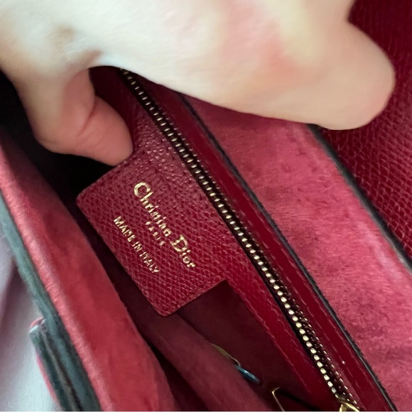 Red Dior Saddle Bag Grain Calfskin - Picture 5 of 8